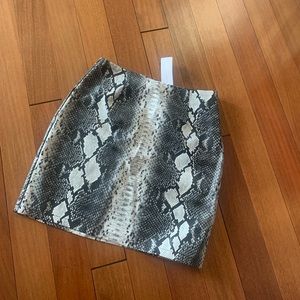 Snake Print Pleather Mini Skirt